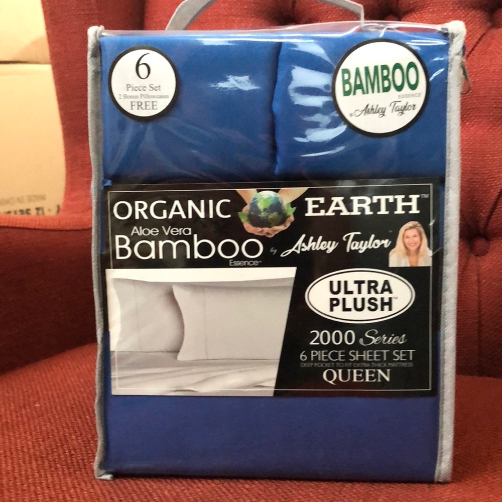Bamboo Sheets 6 piece set Queen Royal Blue